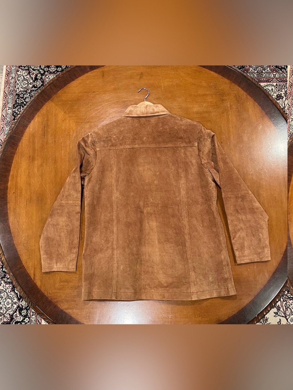 AMI Alexandre Mattiussi Men’s Vintage Full-Zip Leather Jacket Brown Medium - Picture 3 of 16